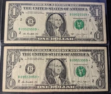 2- 2013B Duplicate Star Notes. 9 Million Serial Numbers