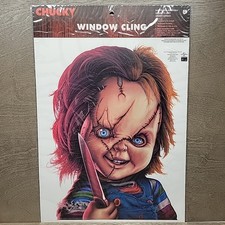 Lot of 2 Large Window Decals Chucky and Terrifier Art The Clown - Halloween Deco