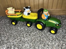 TOMY John Deere Farm Tractor Animals Hayride Sound, 3 Figures Shown, Tested