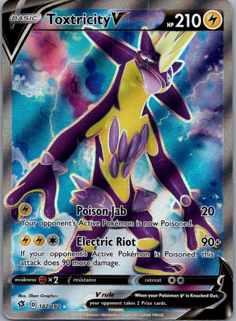 Toxtricity V 182/192 Ultra Rare Rebel Clash Pokemon Holo Lightly Played