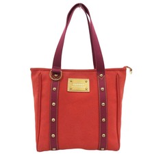 LOUIS VUITTON Antigua Cabas MM M40034 Tote Bag Canvas Red #215