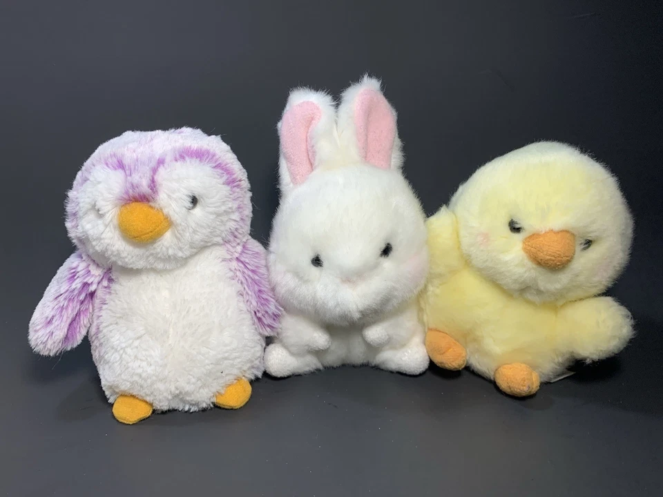 Aurora 5" Plush Stuffed Toy Lot of 4 Chick Palm Pals, Bunny Rabbit, Purple Owl - Image 2 of 4
