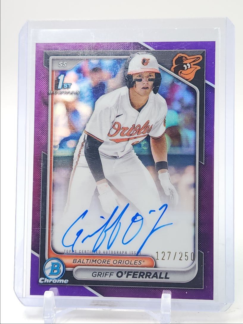GRIFF O'FERRALL 2024 BOWMAN CHROME 1ST PURPLE REFRACTOR AUTO /250 Q5747