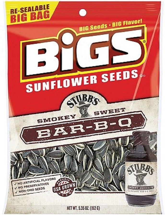 Bigs Sunflower Seeds со вкусом барбекю | Запеченная закуска с пикантными приправами, 5,35 унции