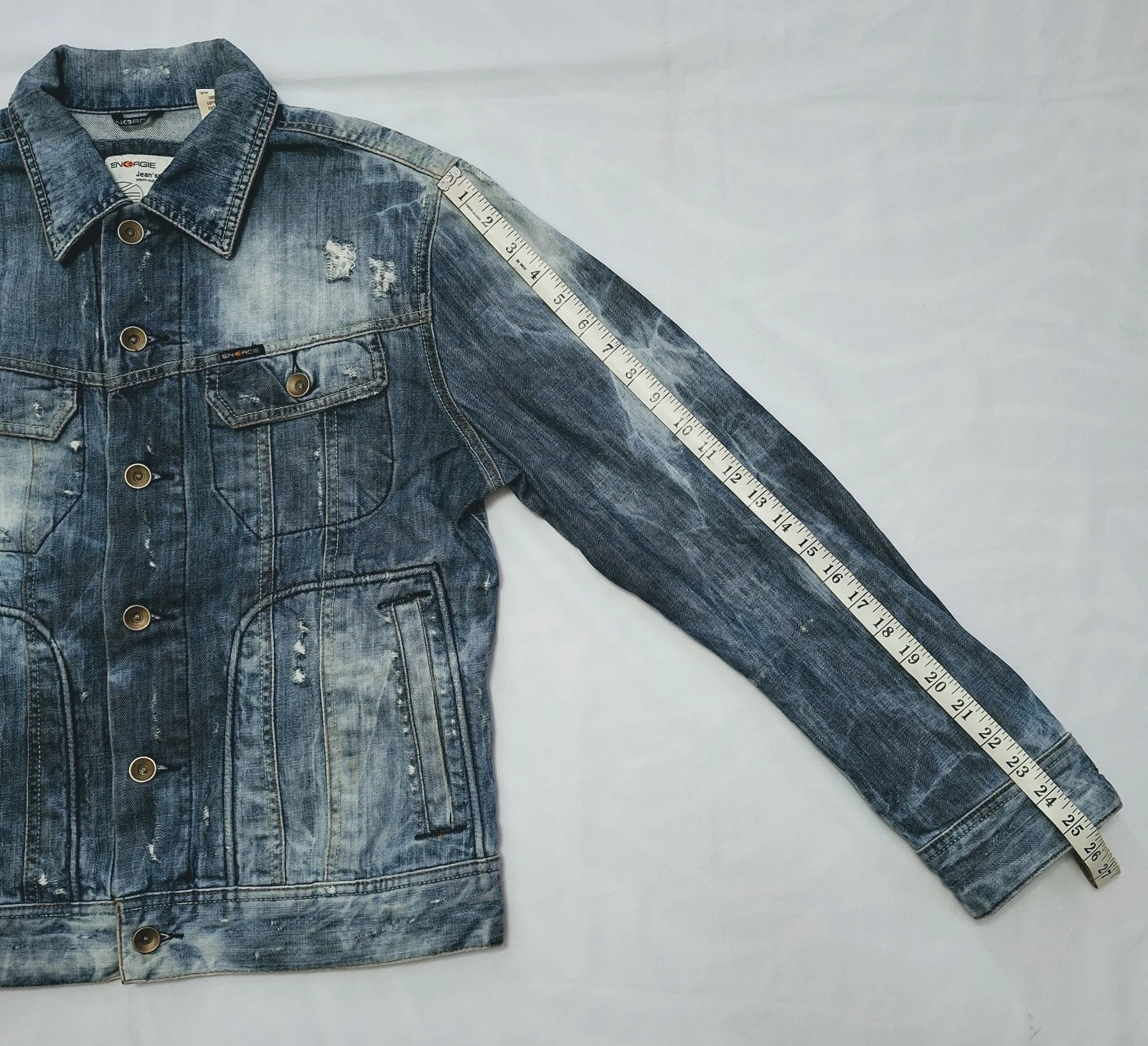 Bon Jovi, Energie Patched Battle Denim Mens Jacket Size M - product detail image 23