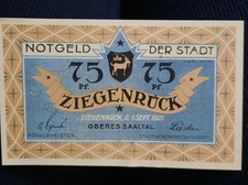 75 Pfennig Notgeld der Stadt Ziegenrück 1921