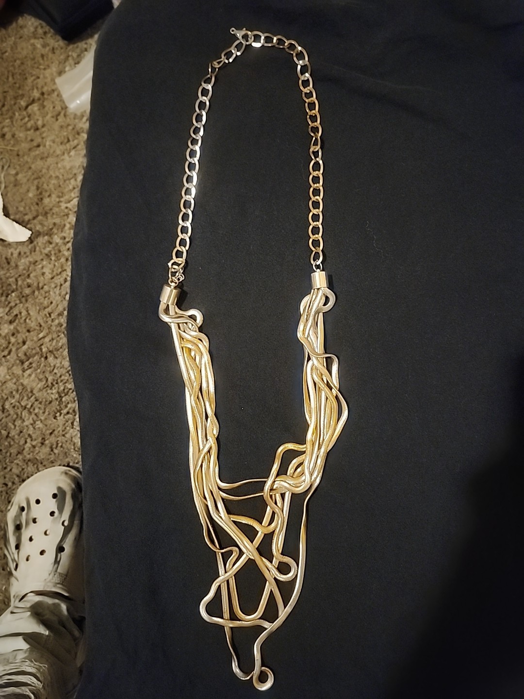 Statement Gold Tonned Neckless Commanding  Zi Col… - image 2