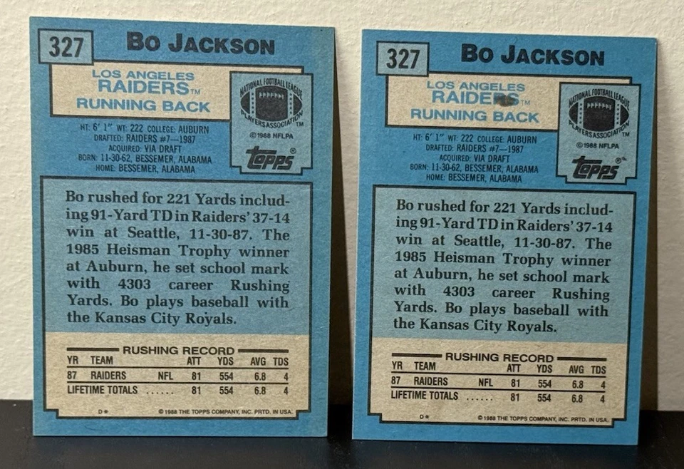 1968 Topps Bob Griese RC + (2) 1984 John Elway RC + (2) 1988 Bo Jackson RC - LOTE Foto 4 de 4