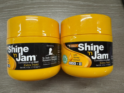 2 Ampro Shine 'n Jam Conditioning Gel Extra #8 Hold 4 oz Wave Braids Locs Twist