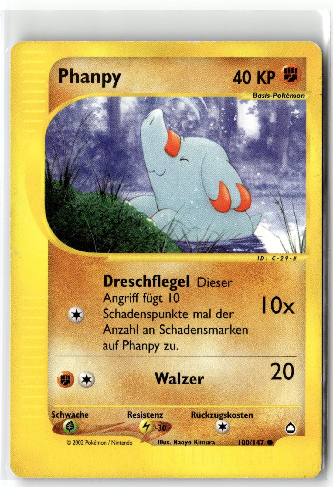 2003 POKEMON AQUAPOLIS PHANPY 100/147 C GERMAN MP + FREE GIFT