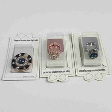 3x Variety Lot Rhinestone Bling Gem Ring Finger Grip Hook Phone Stand Holder