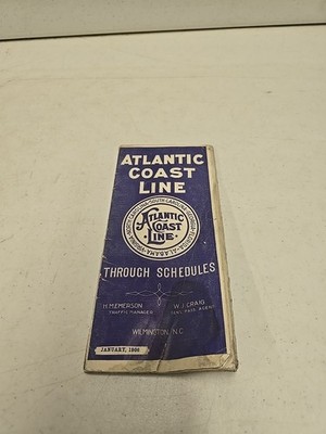 Antike 1906 Atlantic Coast Line Eisenbahn Zeittafel - 2 große Karten