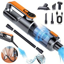 Car Vacuum Cleaner Cordless Strong Suction Handheld Cleaning Wet/Dry LED Light