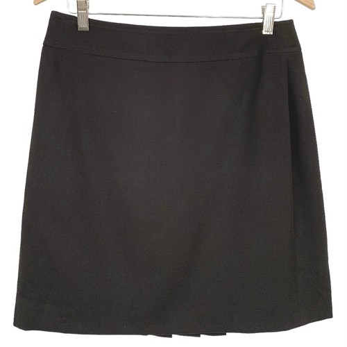 Akris Punto Women Pleated Wool Mini Skirt Brown Corpcore Office Siren Size 12