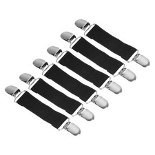 Mitten Clips, 6Pcs Elastic Glove Buckle Clip with Double Metal Clamp, Black
