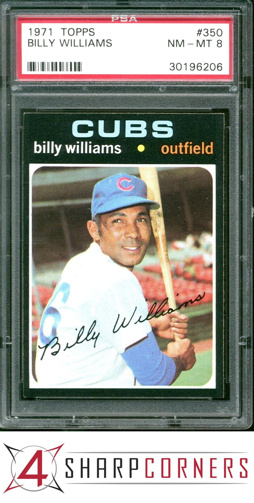 1971 TOPPS #350 BILLY WILLIAMS CUBS HOF PSA 8