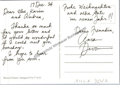 Original autograph Aura Deva Miss Saigon // autograph signed signed signee De