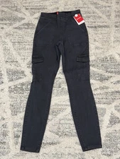 NWT Spanx Stretch Twill Ankle Cargo Pants Women's Sz XS/TP 20311Q Washed Black