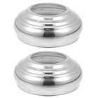  2 Pcs Stainless Steel Ball Globe Stand Base Sphere Holder Outdoor