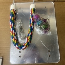 7 Inch Bird Mirror with Rope for Parakeets Cockatiels Conures Parrot Cage -crack