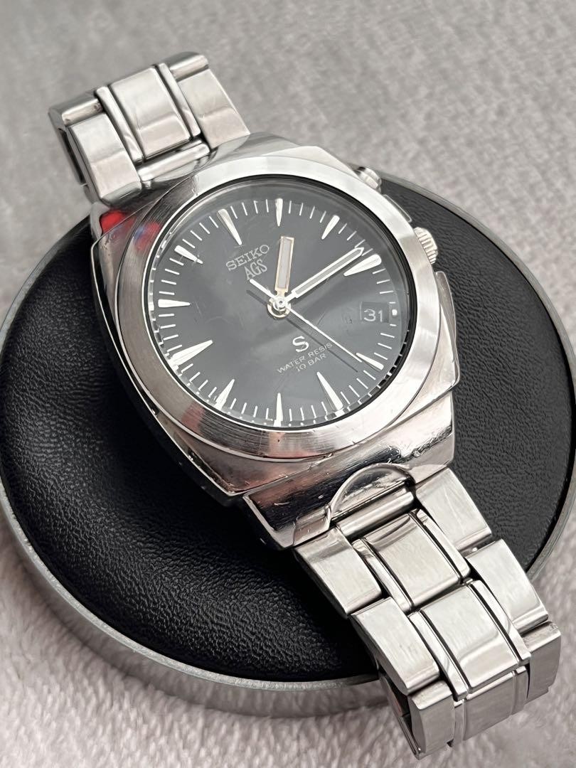 Seiko AGS 5M42-OE50 Black Solar Watch Operation Confirmed