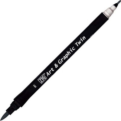 Zig Art and Graphics Twin Hint Brush Marker Pen 081 Dawn Grey