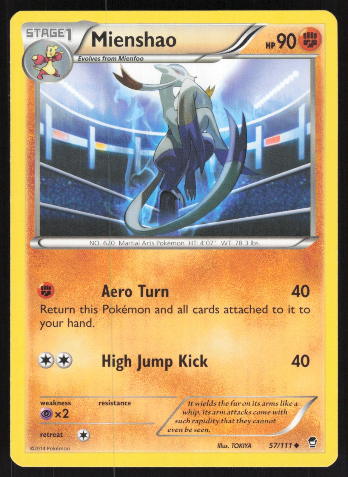 Mienshao 57/111 LP XY - Furious Fists Pokemon Card