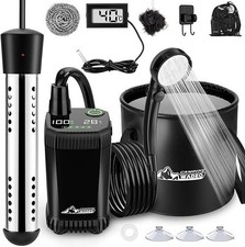 Portable Shower, [Heating Water Function] [Upgraded Stable 20L Collapsible Bucke