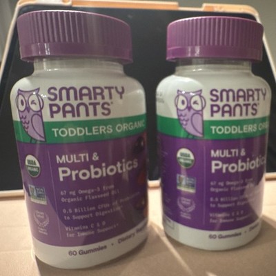 SmartyPants (2 pack) Toddlers Gummy Omega-3 Vitamin C D B12 Probiotics 2x60 