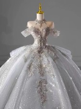 Dubai Sparkly Off the Shoulder Wedding Dresses Luxury Pearls Beaed Bridal Gowns