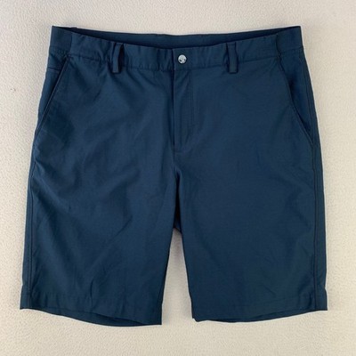 Greg Norman Golf Shorts Men 35 Blue Performance Stretch Preppy Chinos