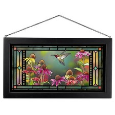 Wild Wings 5386500024 Stained Glass Art, 23-inch Width (Ruby in Echinacea)