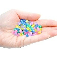 100 Assorted D6 Mini Tiny Dice Game Dot Square Dice for Casino Themed Activit...