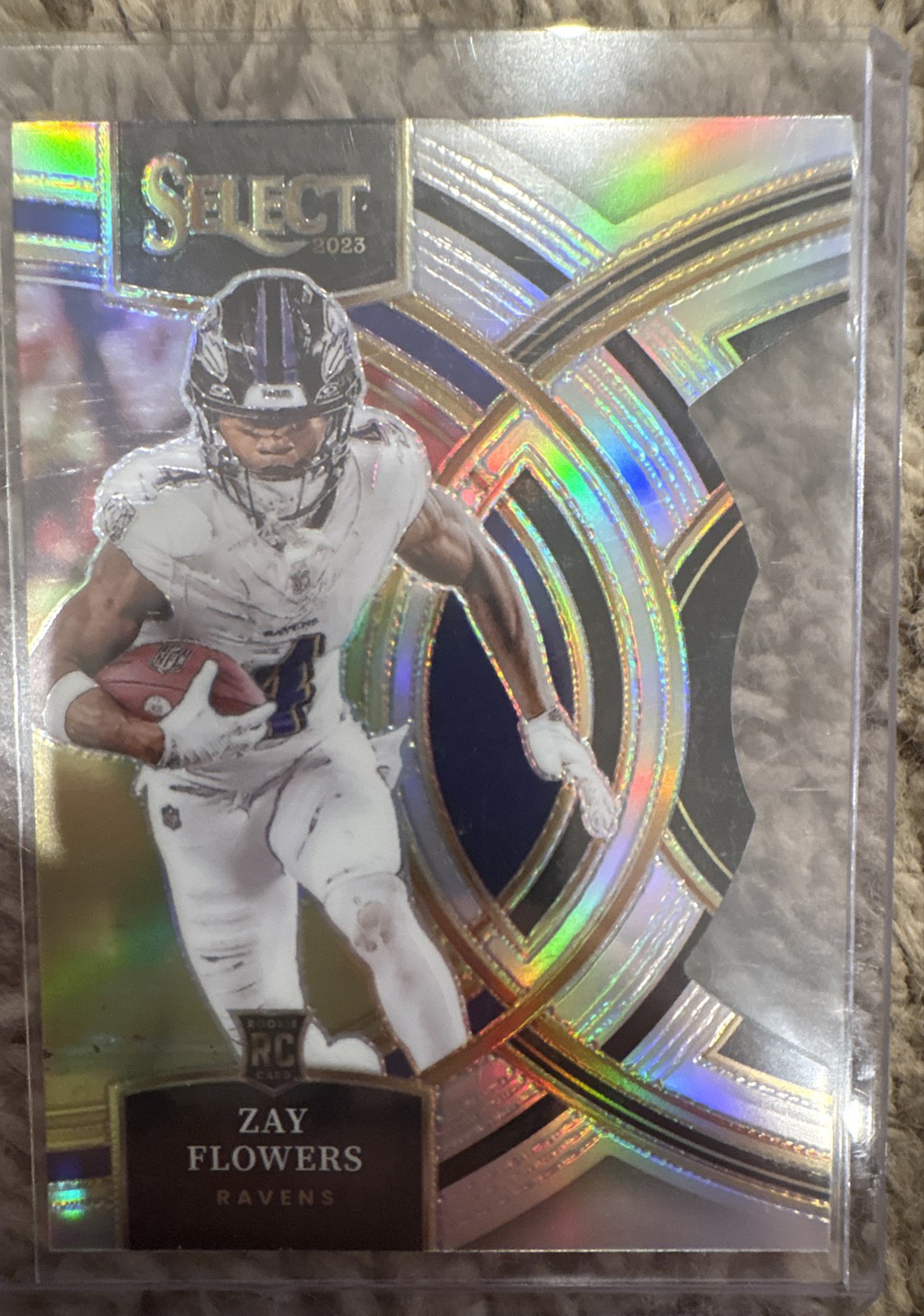 2023 Panini Select - Premier Level Zay Flowers #157 Silver Prizm Die-Cut (RC)
