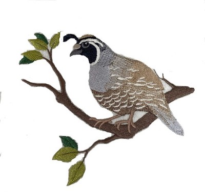 Beyond Vision Custom Bird California Quail Embroidery Iron On/Sew Patch (6.6'' x