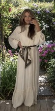 BRAND NEW ZIMMERMANN Celestial Gathered Frill Scarf Belt Maxi Dress With Slip