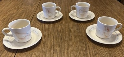 VTG CORNING CORELLE  'COUNTRY PROMENADE' 4 SET CUPS & SAUCERS