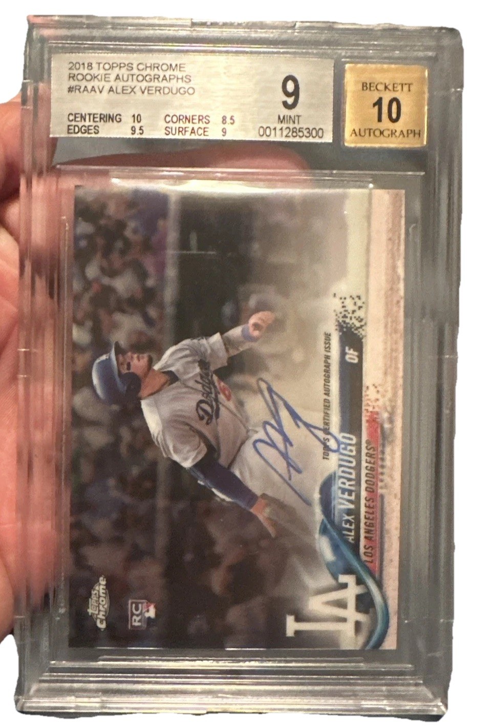 2018 Topps Chrome - Rookie Autographs Alex Verdugo #RA-AV Refractor /499 (AU, RC