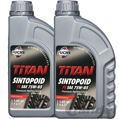 2x 1L FUCHS TITAN SINTOPOID FE SAE 75W-85 GETRIEBEÖL API GL-5 MB 235.7 239.7