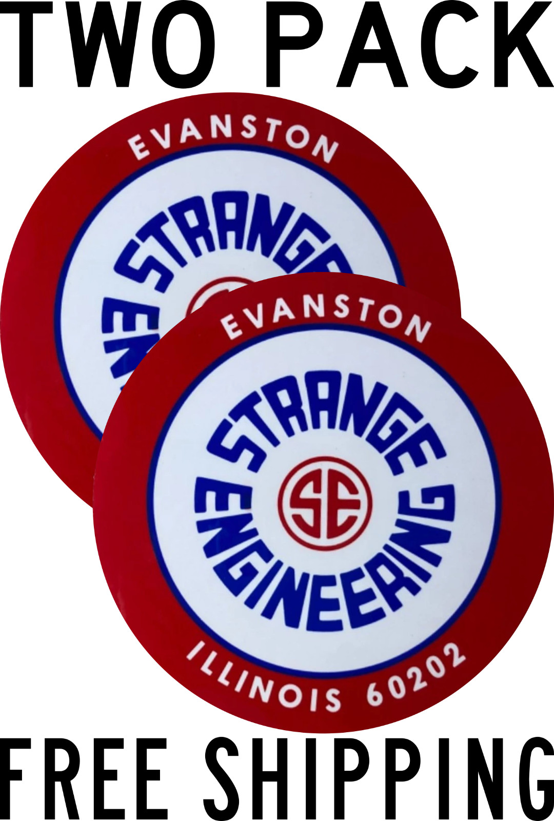 SET OF TWO VINTAGE 1960's STRANGE ENGINEERING FORD AXLE DECALS 2 1/4" FREE SHIP