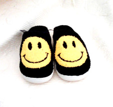American Exchange W Small Smiley Face Slips Blk/Yellow Sz Small 5-6 Rub Bott NEW