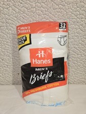 Hanes Mens Briefs Sz 32 6 Pack Vtg Tidy Whities   cotton 90s Y2K