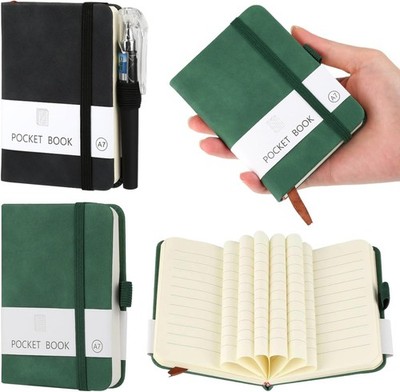 2 stück Notizbuch Klein, Hardcover Notizbuch A7 Notizblock Klein mit 200