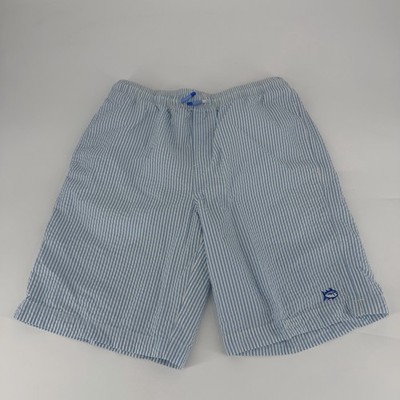 Southern Tide Skipjack Seersucker Swim Shorts Trunks Boys XL Blue Stripe