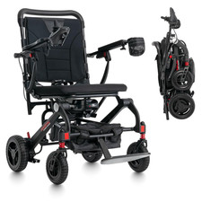 Lightweight Foldable Carbon Fiber Electric Wheelchair - Travel Ready, 300 Lb Cap