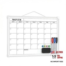Monthly Whiteboard Calendar for Wall, 16" x 12" Small Hanging Dry Erase