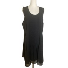 NWT Banana Republic Factory Women's Size 16 Black Sleeveless Sheer Lined Dress