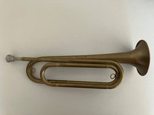 Vintage U.S. Regulation Made in USA Military Brass Bugle with Mouthpiece