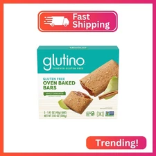 Glutino Gluten Free Oven Baked Bar, Apple Cinnamon, Naturally Flavored, 5 ct
