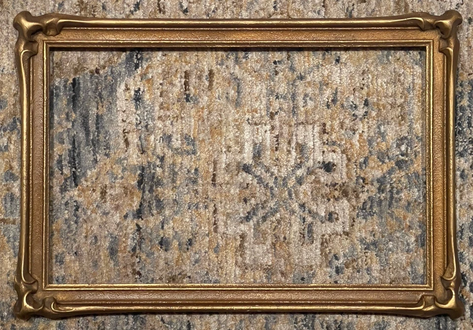 MARCO DE FOTOS ART NOUVEAU DORADO DORADO 9”x14” ANTIGUO AJUSTE Foto 2 de 4